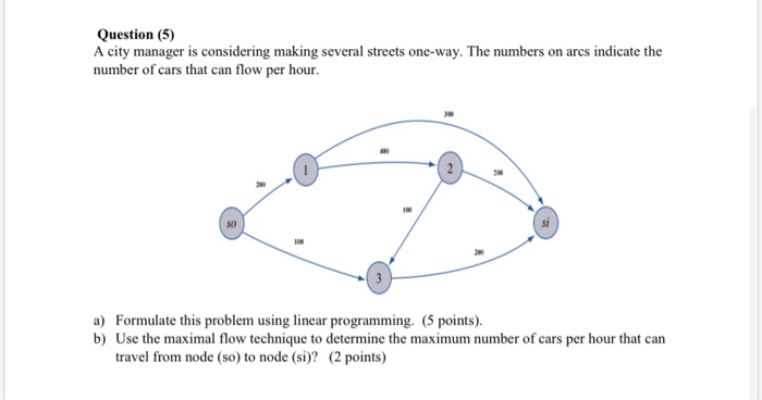 Question (5) A city manager is considering making