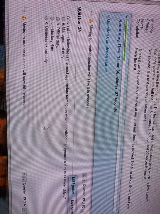 Multiple Attempts His test has a time limit of 2