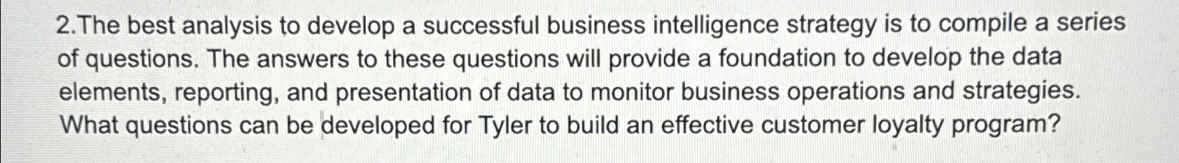 The best analysis to develop a successful