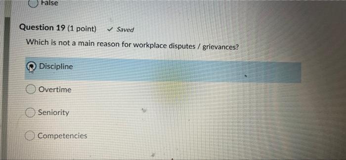 False Question 19 (1 point) Saved Which is not a