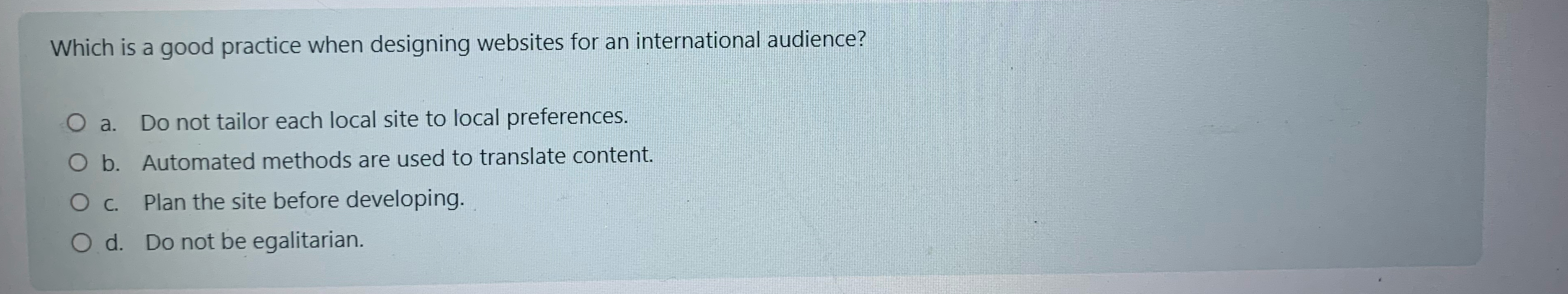 Which is a good practice when designing websites