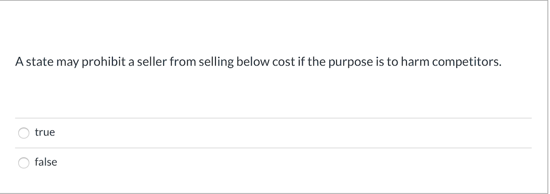 A state may prohibit a seller from selling below