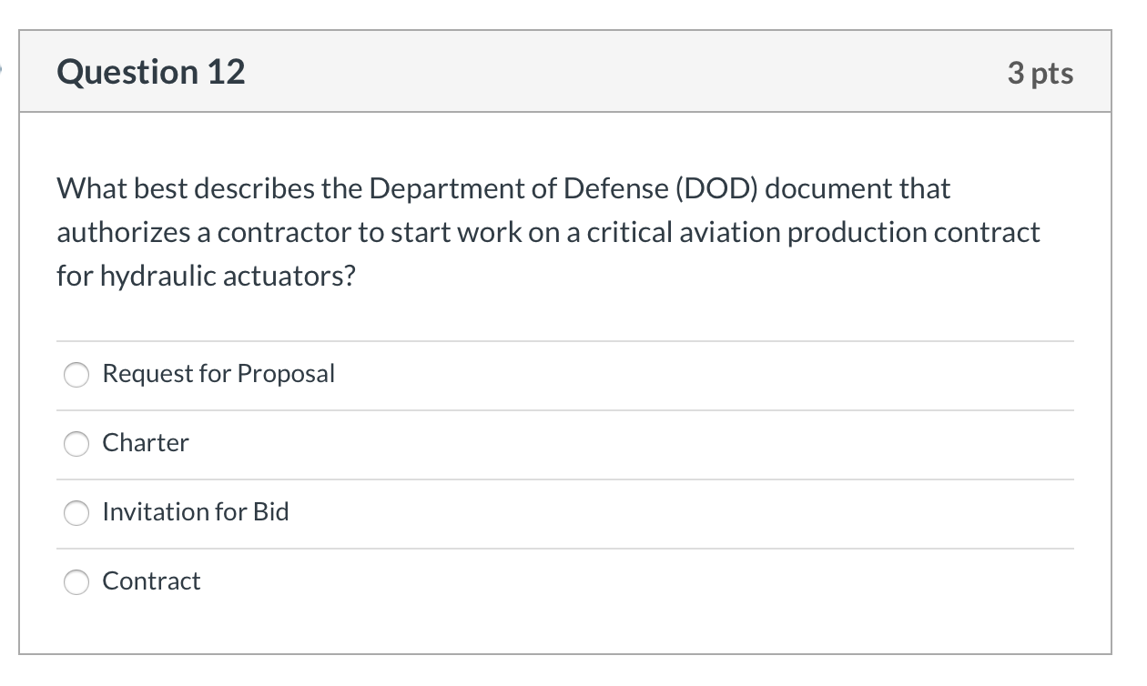 Question 12 3 pts What best describes the