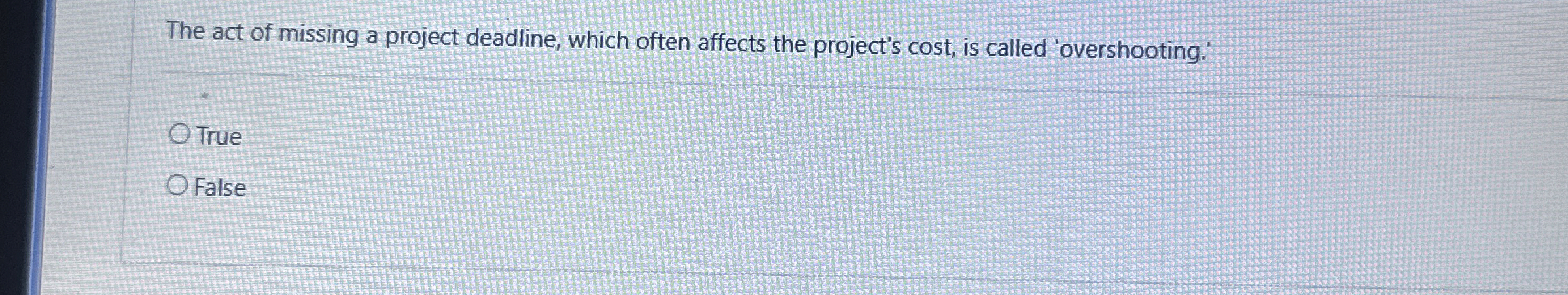 The act of missing a project deadline, which
