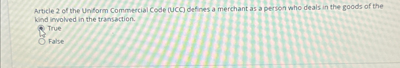 Article 2 of the Uniform Commercial Code ( UCC )