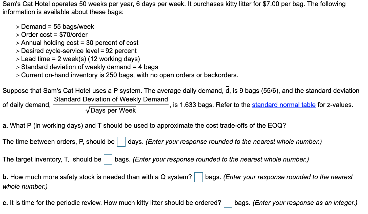 Data Table The table below shows the total area