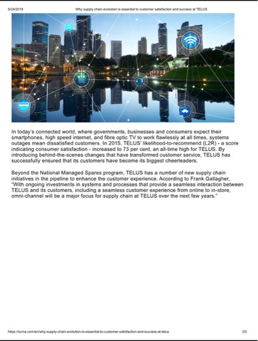 Questions for Case Assignment # 6 Telus Q1: What