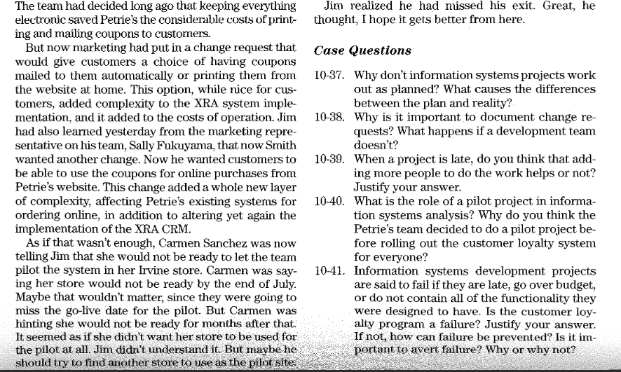 Case study below Step 1 Read the case (Petrie