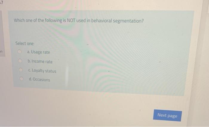 -7 Which one of the following is NOT used in