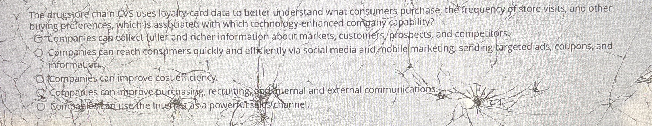 Y The drugstore chain cVS uses loyalty - card