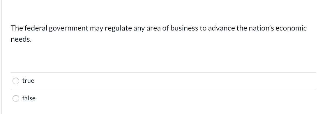 The federal government may regulate any area of