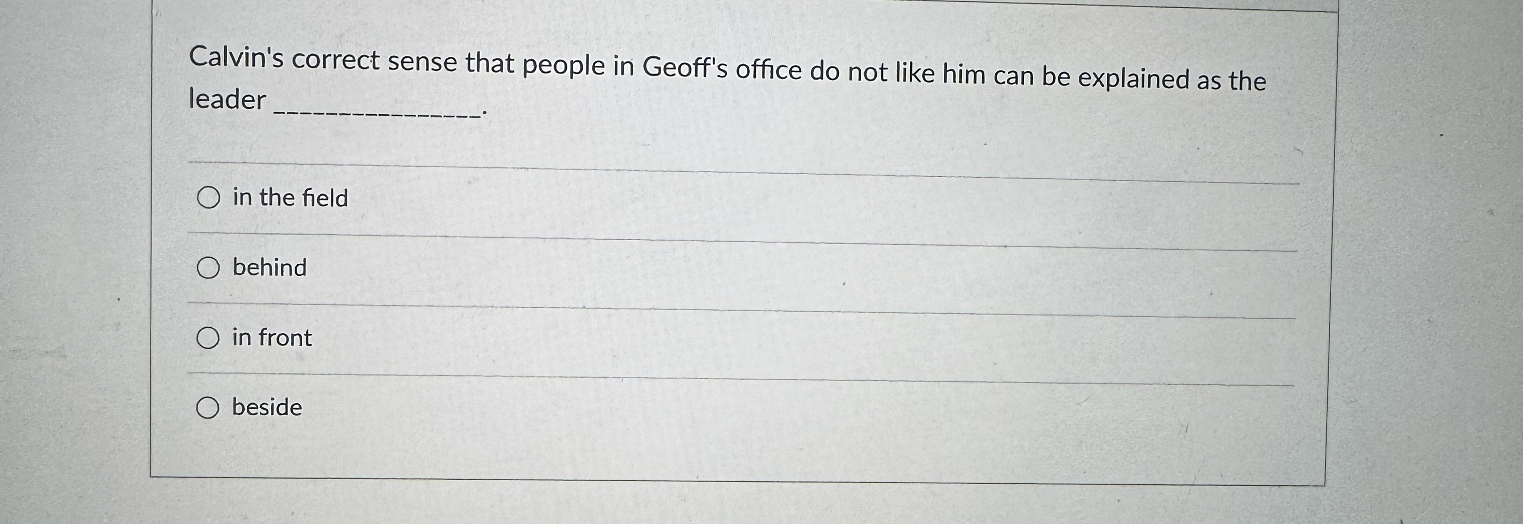 Calvin's correct sense that people in Geoff's