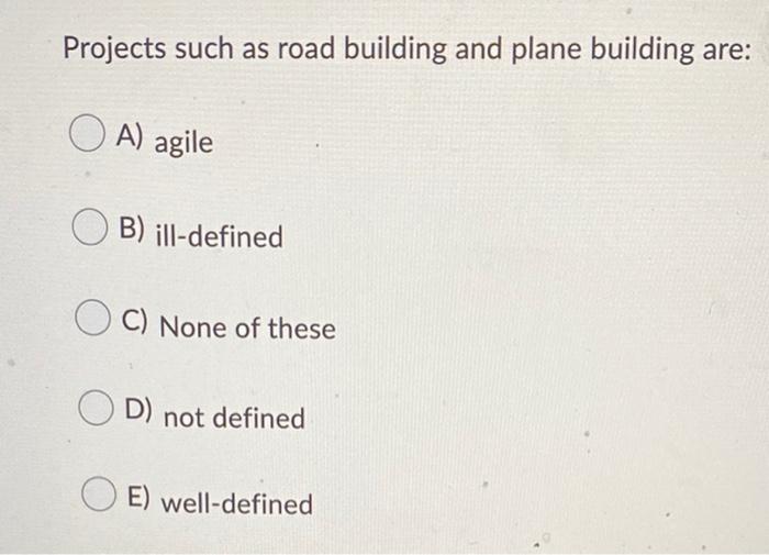 Projects such as road building and plane building