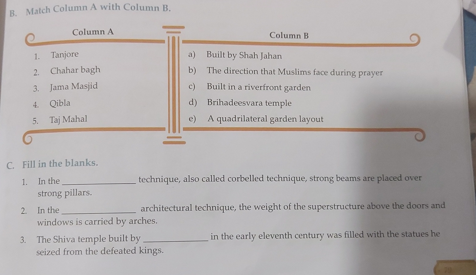 B . Match Column A with Column B . Column A