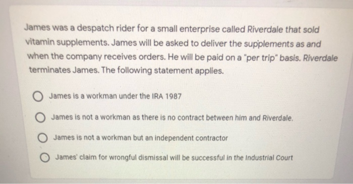 need answer for this James was a despatch rider