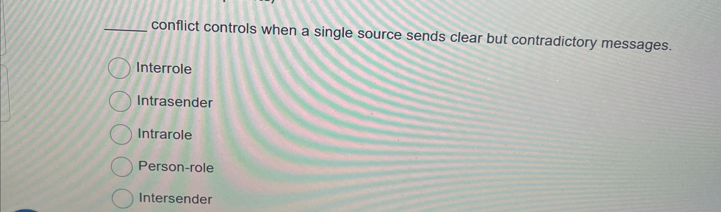 q , conflict controls when a single source sends