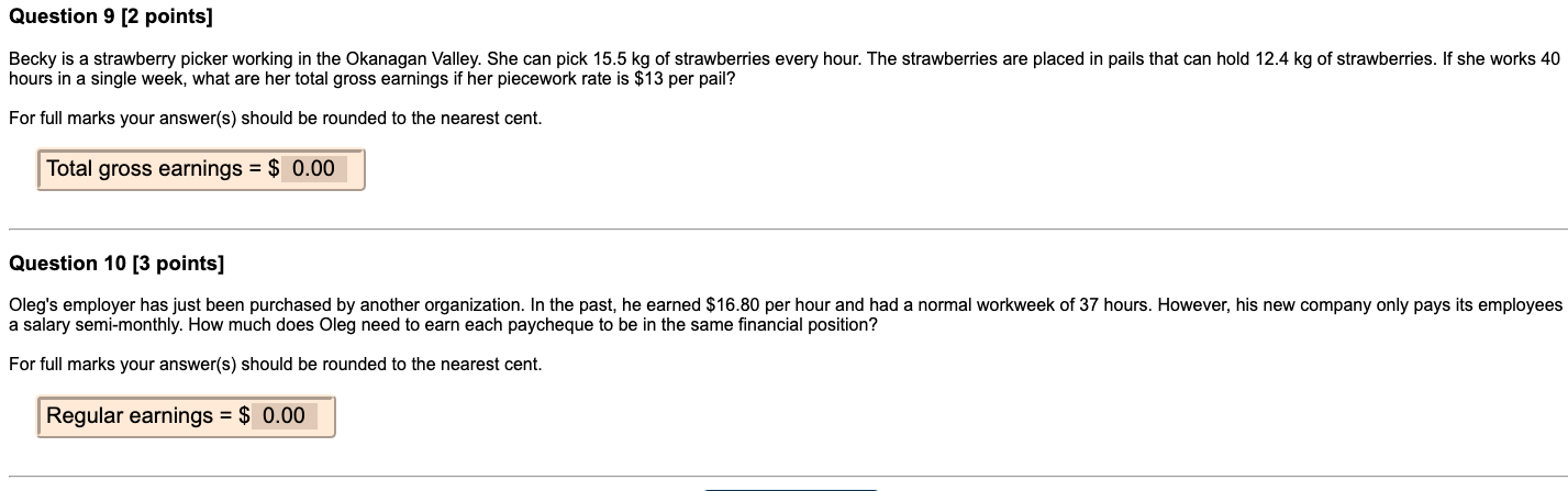 Question 9 [2 points] Becky is a strawberry