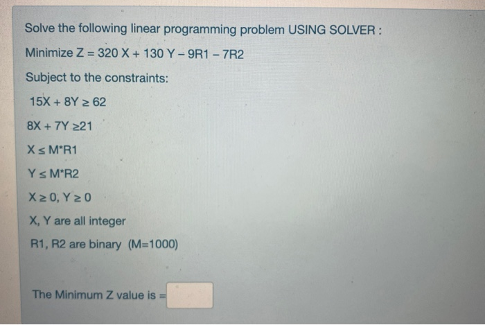 Solve the following linear programming problem