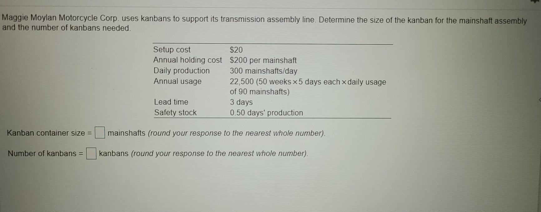 Maggie Moylan Motorcycle Corp. uses kanbans to