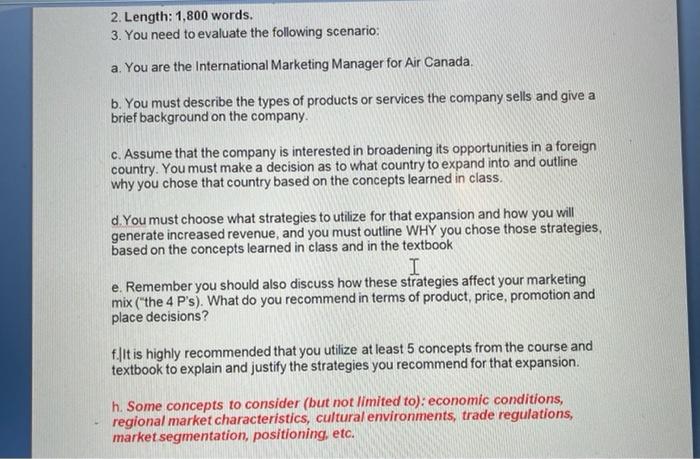 2. Length: 1,800 words. 3. You need to evaluate