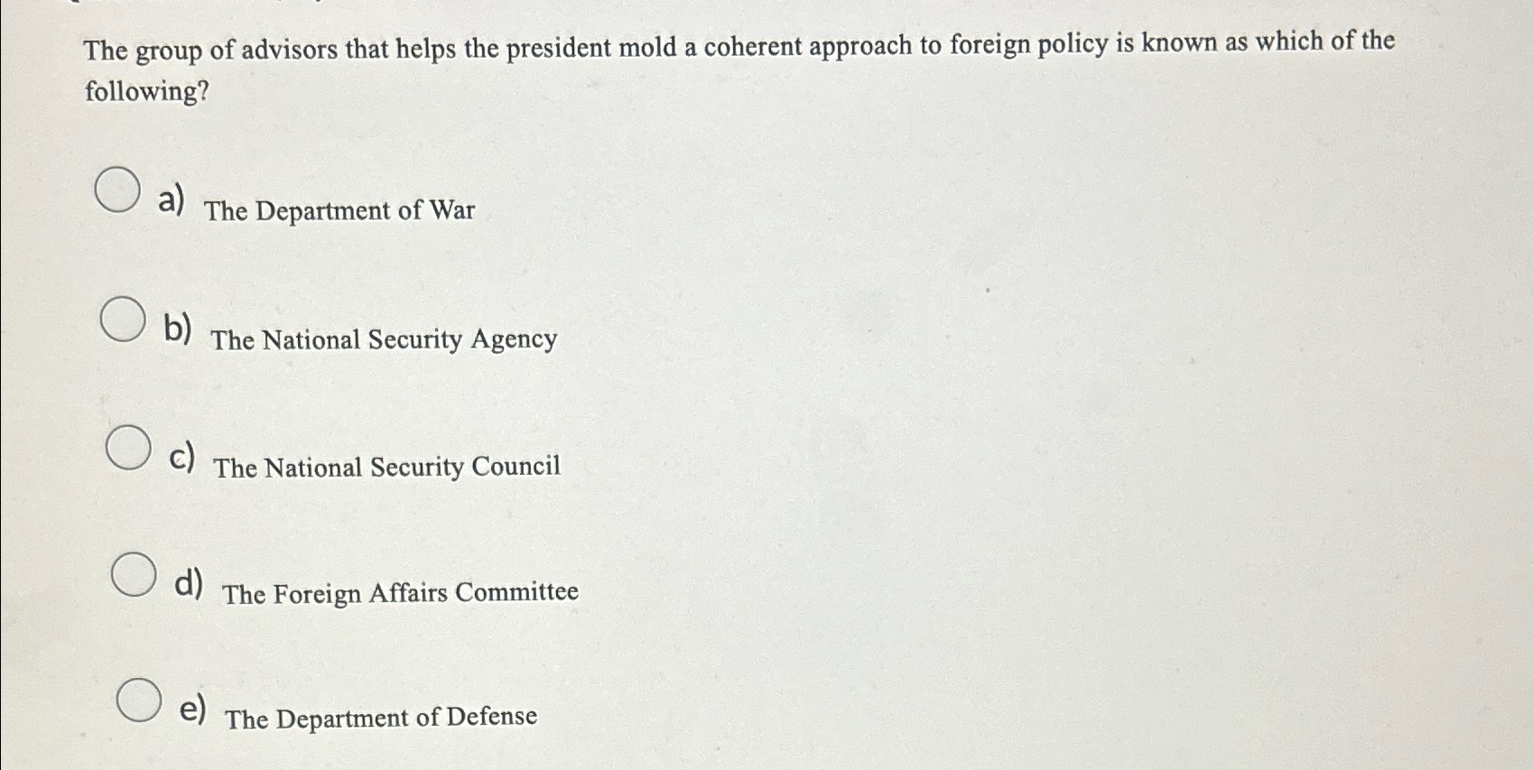 The group of advisors that helps the president