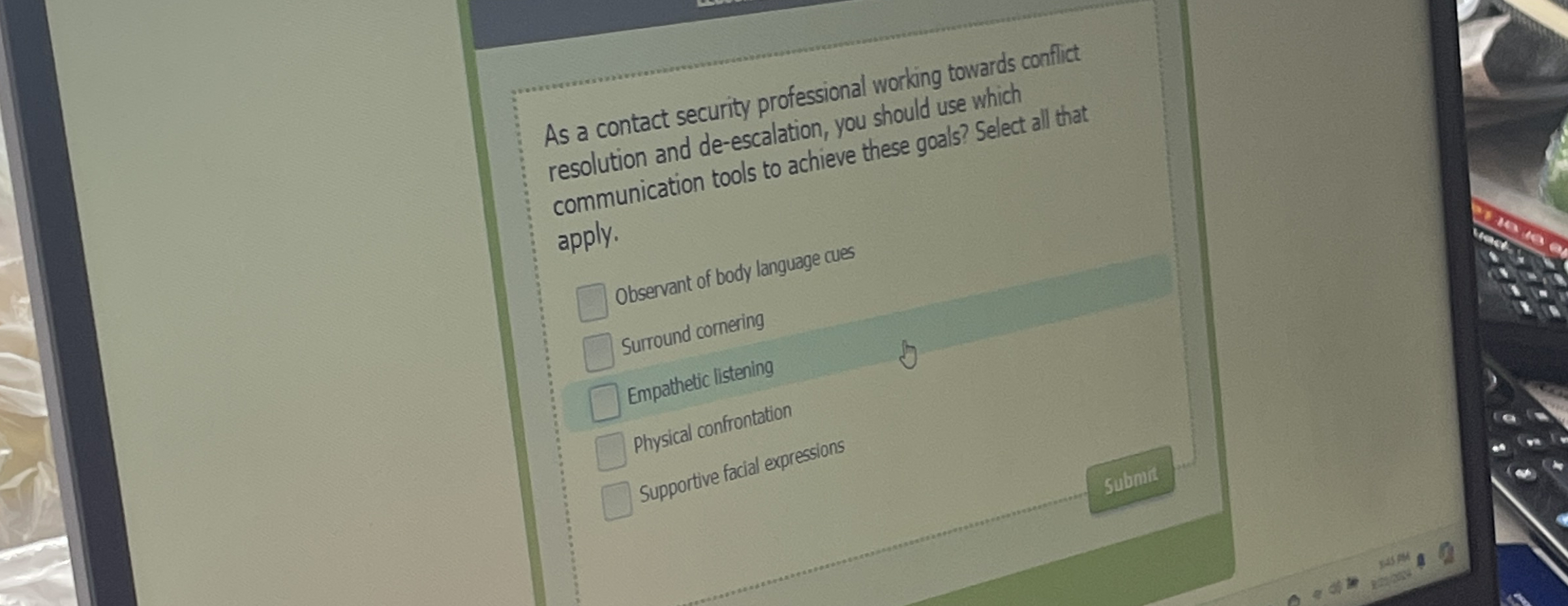 As a contact security professional working