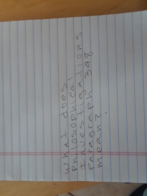 In book philosophical investigations paragraph