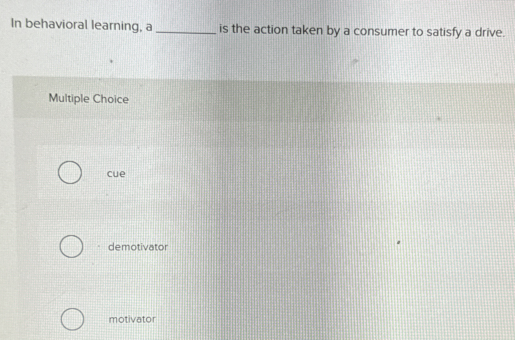 In behavioral learning, a is the action taken by
