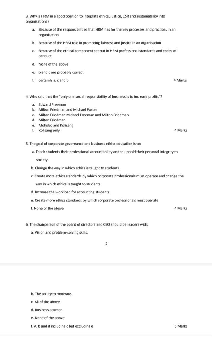 3. Why is HRM in a good position to integrate