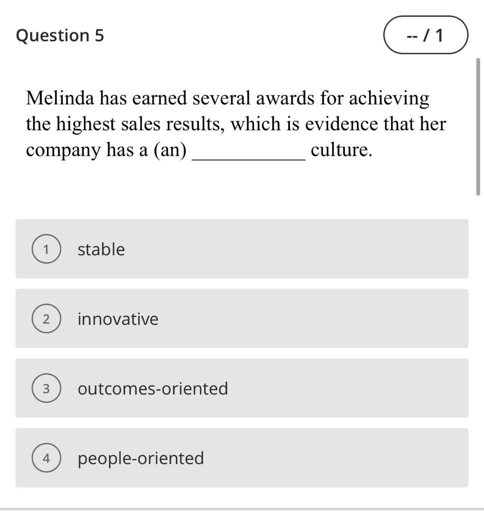 Please answer all Question 1 -- / 1 Lin works for