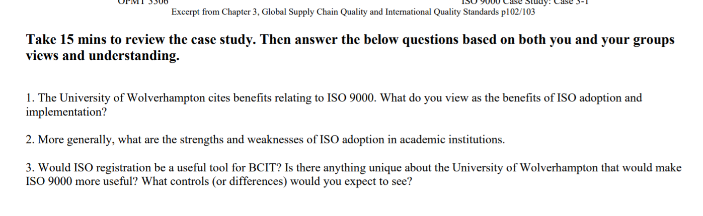 ase Study: Case 3-1 Excerpt from Chapter 3,