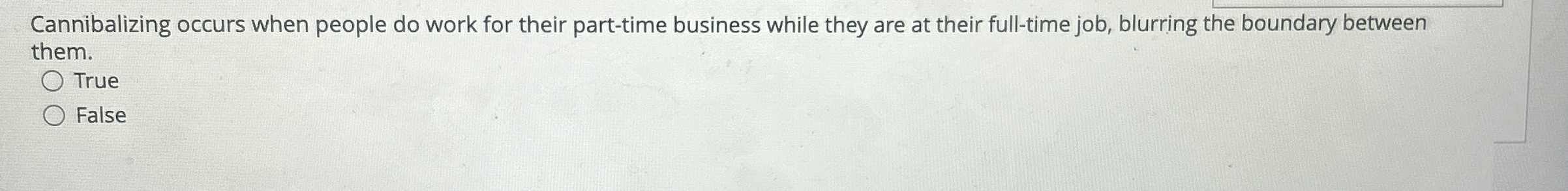 Cannibalizing occurs when people do work for