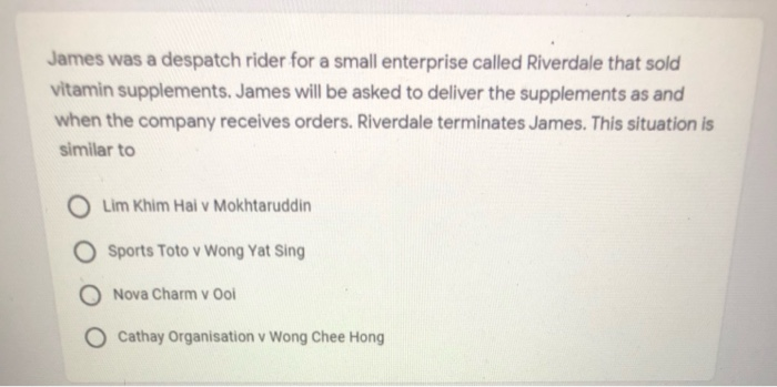 need answer for this question James was a