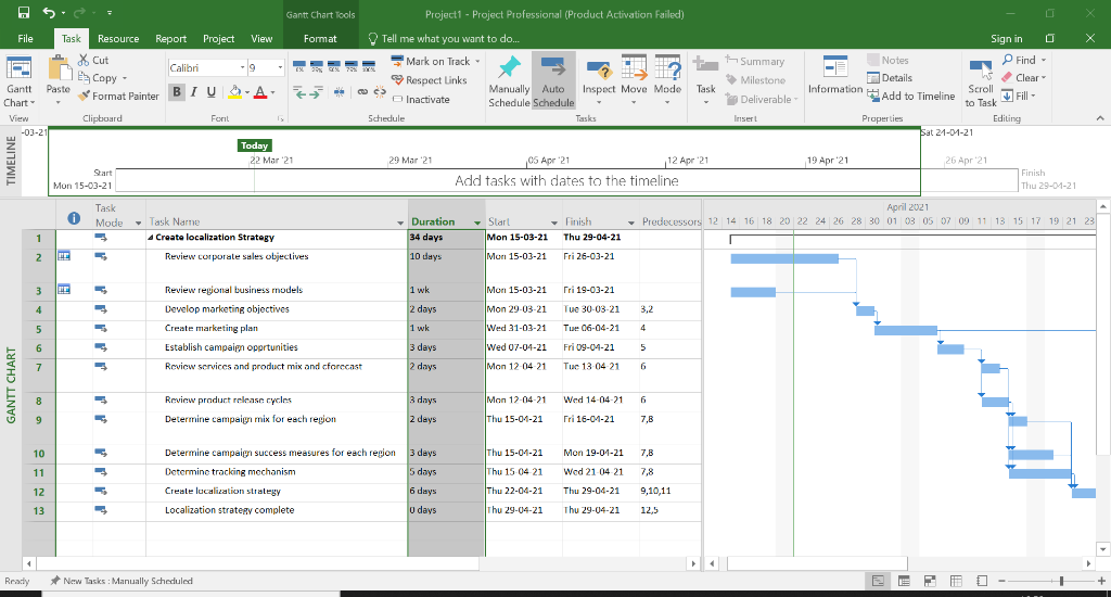 I need this recreated in Microsoft projects, as i