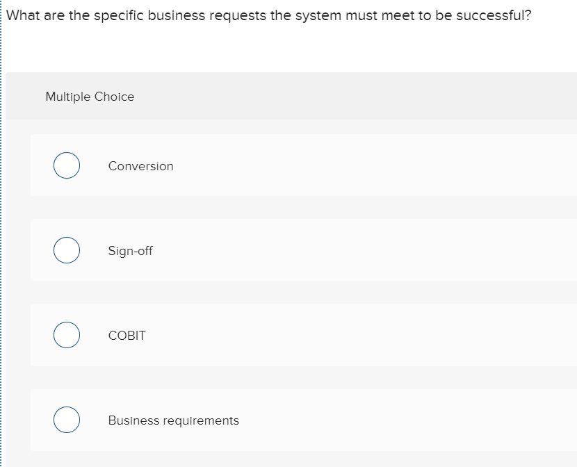 What are the specific business requests the