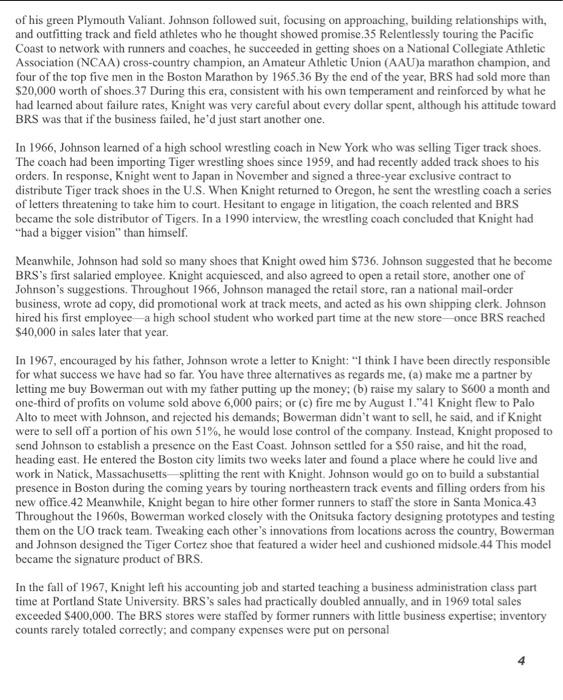 Nike Knight the king case study : Q1. Evaluate