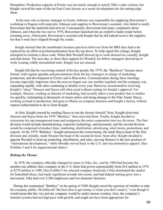 Nike Knight the king case study : Q1. Evaluate