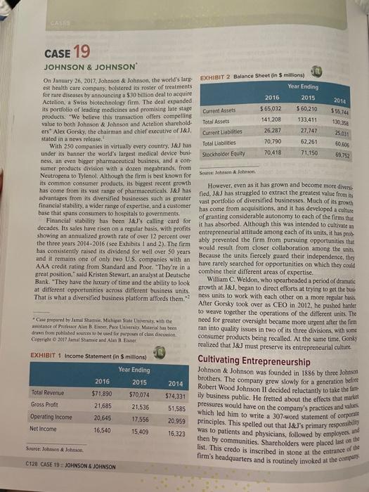 1. johnson & johnson case (based on text) a.