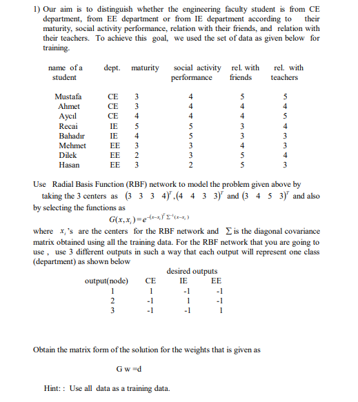 1) Our aim is to distinguish whether the