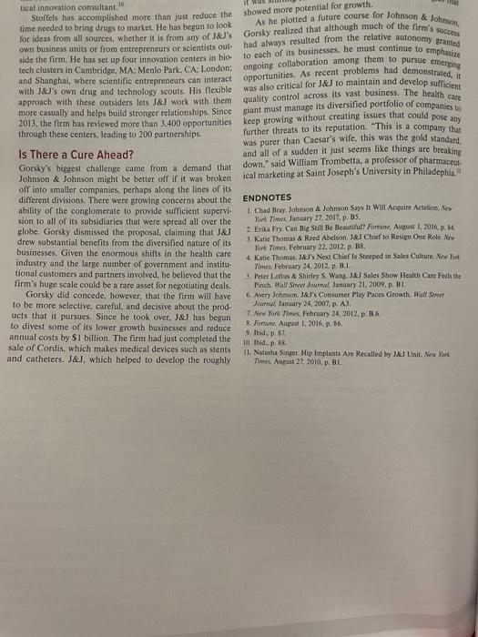 1. johnson & johnson case (based on text) a.