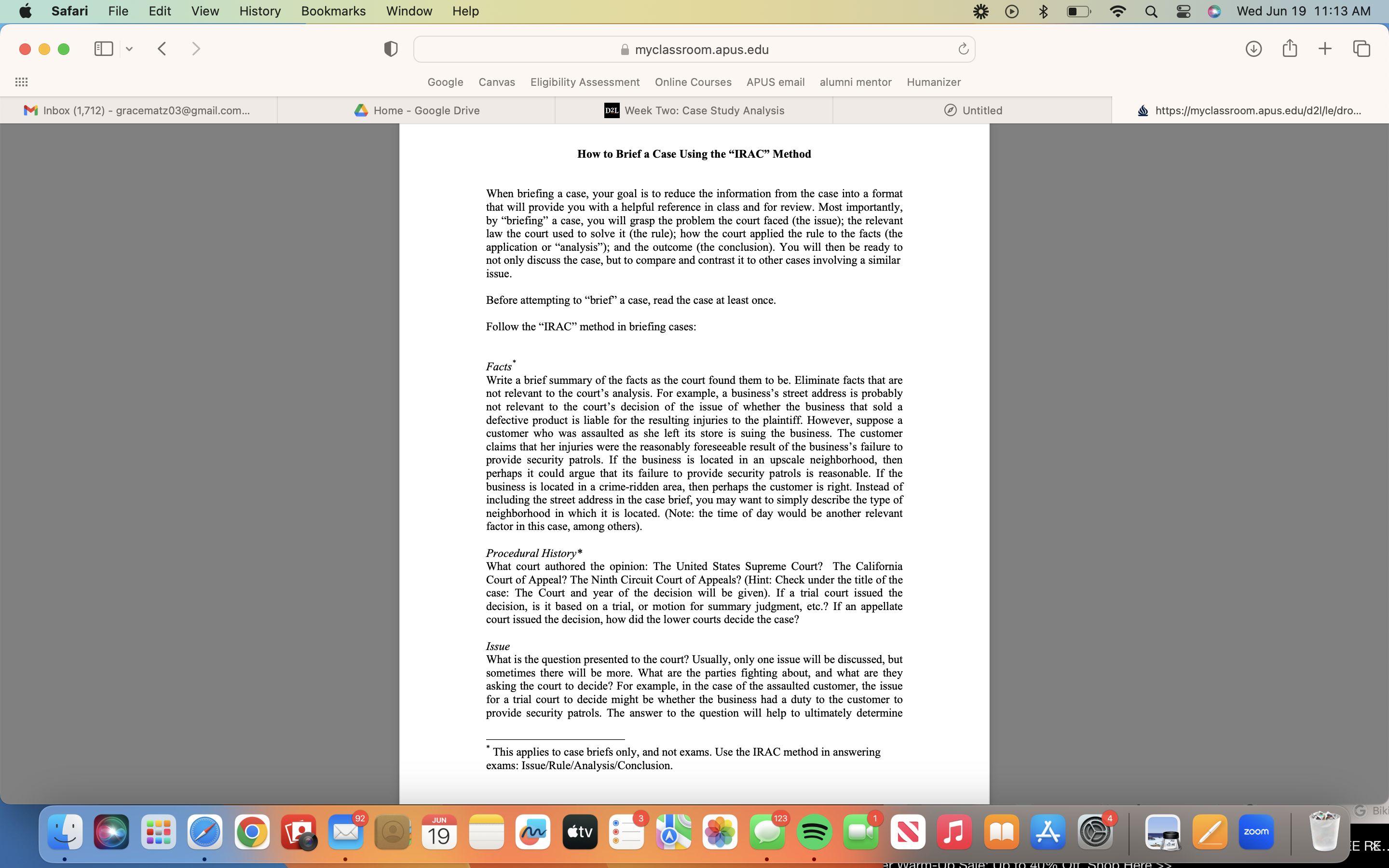 Choose 1 case from each section and write a case