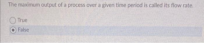 The maximum output of a process over a given time