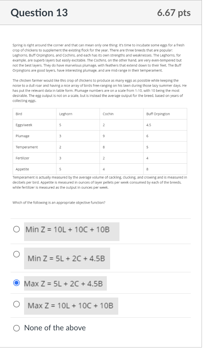 Question 1 3 6 . 6 7 pts Spring is right around