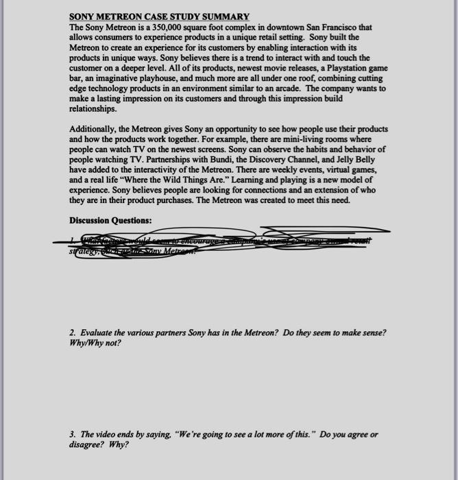 SONY METREON CASE STUDY SUMMARY The Sony Metreon