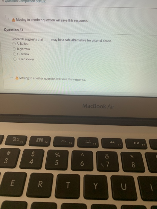 Question Completion Status: > A Moving to another