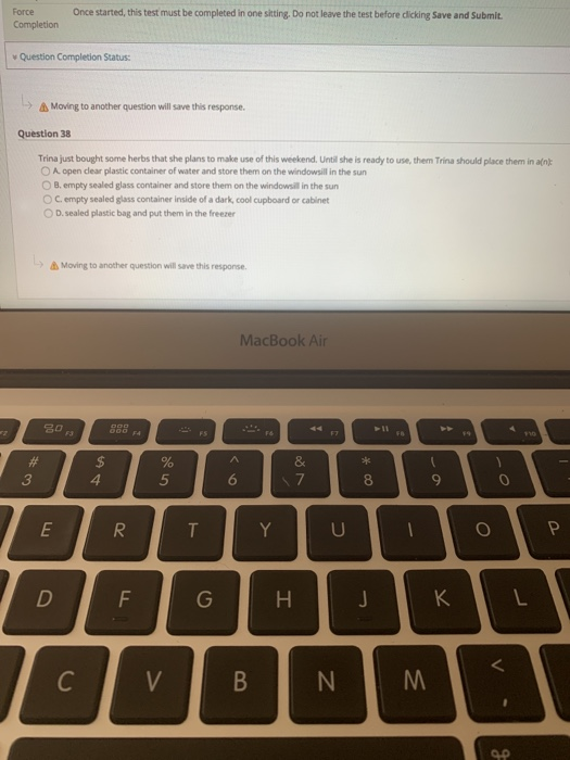 Question Completion Status: > A Moving to another