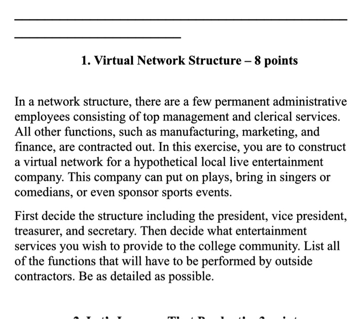 define product cost 1. Virtual Network Structure