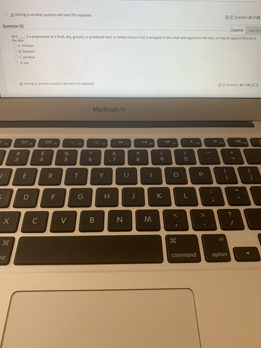 Moving to another question will save this