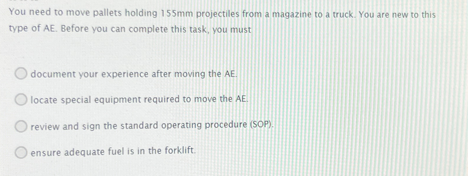 You need to move pallets holding 1 5 5 m m