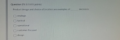 Question 2 5 ( 0 . 5 5 5 5 points ) Product